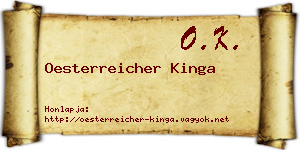 Oesterreicher Kinga névjegykártya